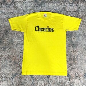 Vintage 1970s Cheerios Promo Yellow Single Stitch T-Shirt Size L Made In Usa